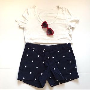 British khaki blue with white stars shorts size 6